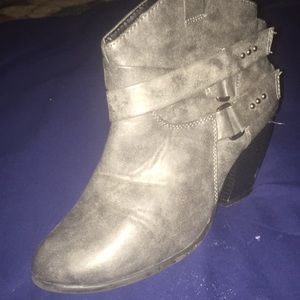 Lightly used grey ankle booties